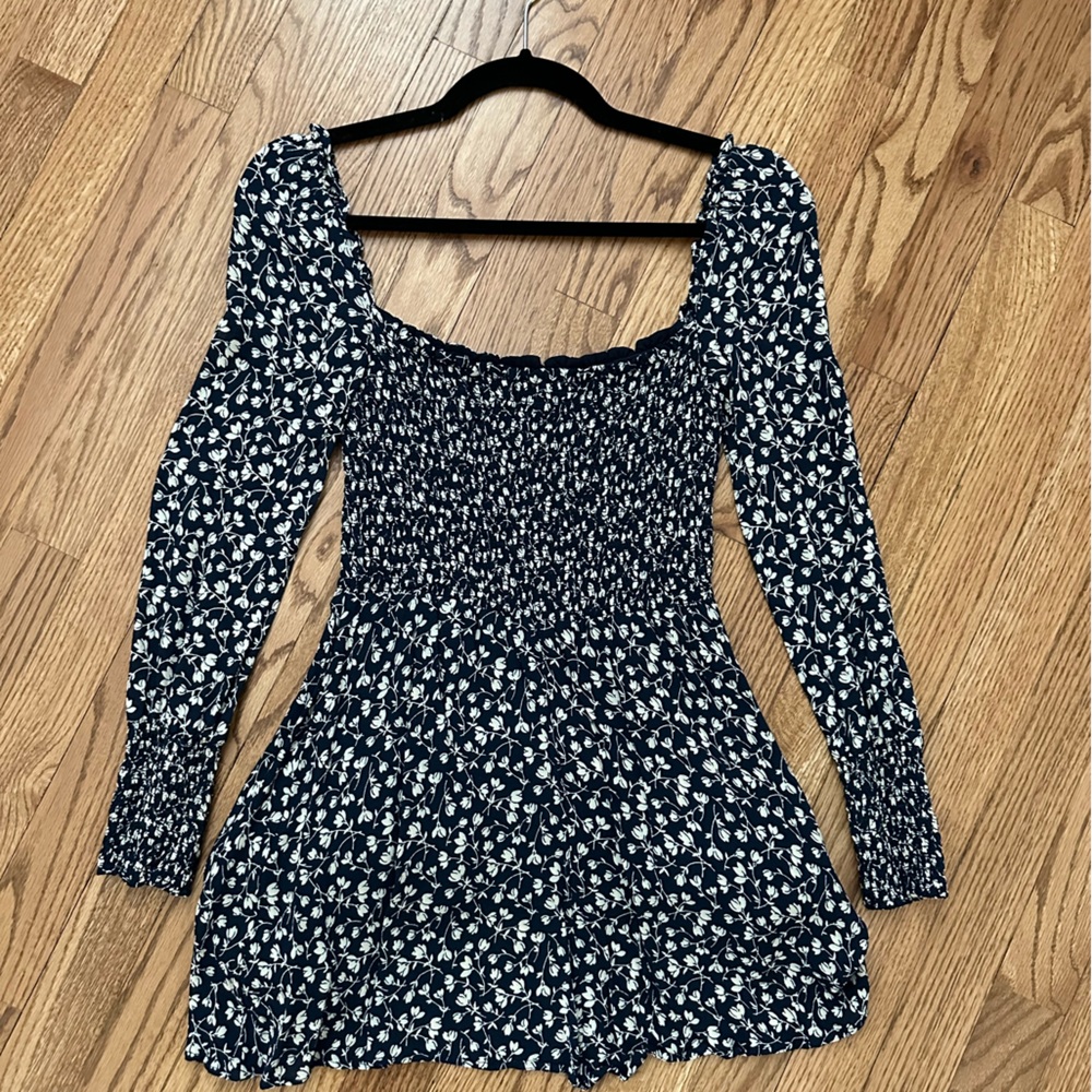 Reformation Navy Floral Mini Dress, Small